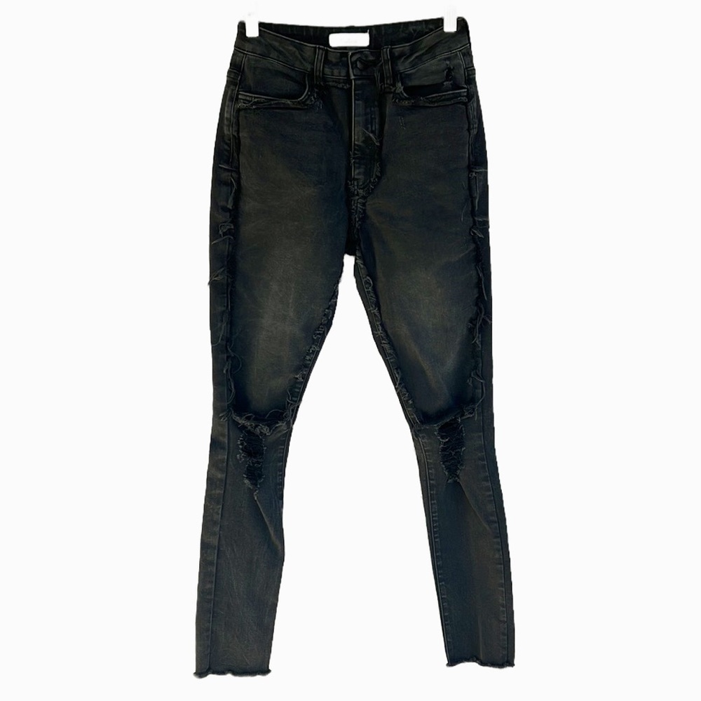 AP Blue Juniors Size 9 Skinny High Rise by Aphrodite Jeans Distress Black
